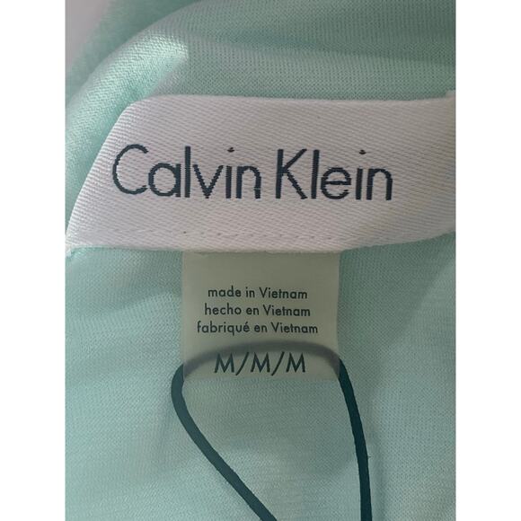 Calvin Klein Seafoam Sleeveless Pleated Neck Blouse Size Medium NWT - Picture 5 of 8
